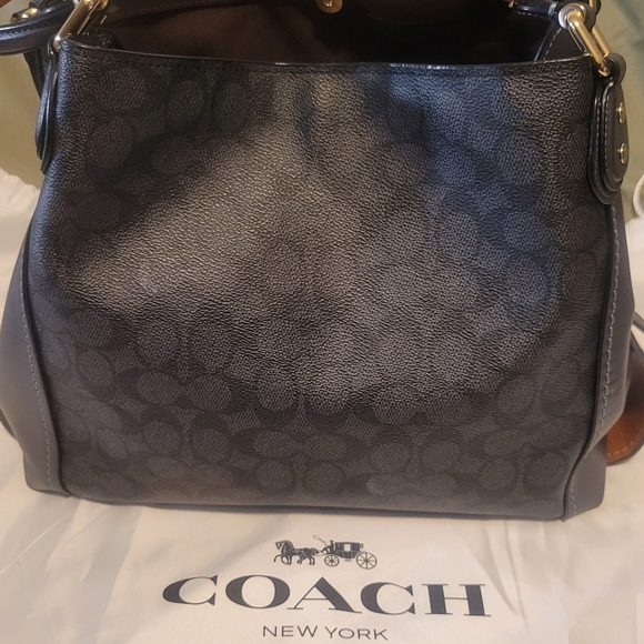 Coach Edie 31 Midnight Blue Signature Shoulder Bag - Picture 1 of 4